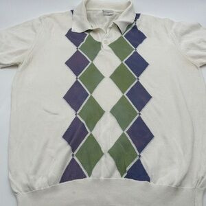 Men's Mudo Collection‎ 100% cotton sweater size Large Argyle